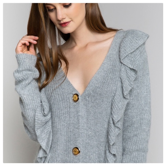 POL Kelli Ruffles Button Front Cardigan - Picture 2 of 7